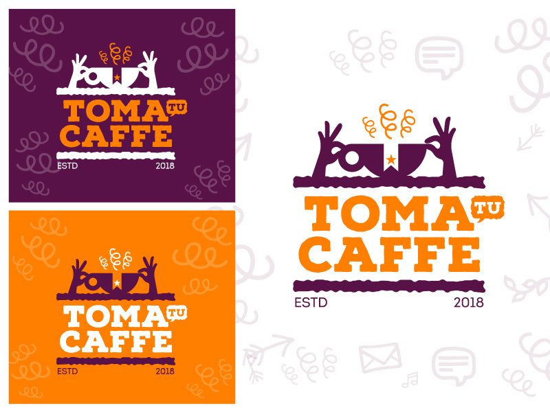 Cafe logo tea hands icon brand coffee cafe logo