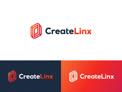 Logo design app brand create creative design grid icon logo mark orange tech