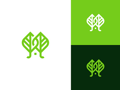 Logo concept brand creative home house icon leaf logo mark nature