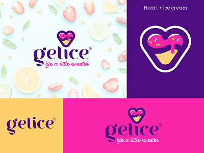 Logo design for a new ice cream store. brand cone creative gelato gelice heart ice cream logo mark