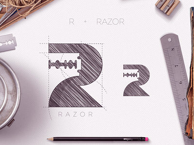 Razor Logo design idea brand creative design icon illustration logo mark negative space