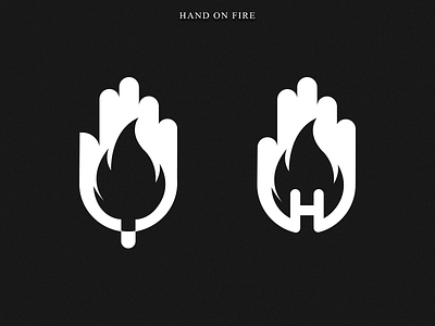 Hand on fire brand creative design fire hand icon illustration logo mark negative space sketch vector