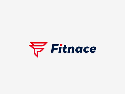 Fitnace app brand creative fit fitness app icon logo mark negative space tech