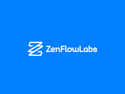 Zen Flow Labs app brand creative design icon letter logo mark negative space tech