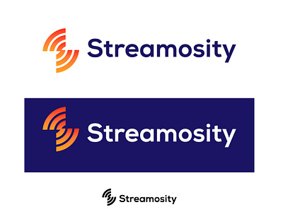 Streamosity stream service logo app brand creative design icon logo mark negative space tech