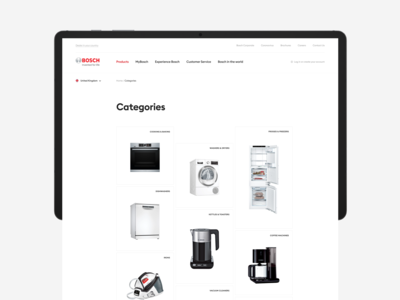 Bosch Home Appliances. Categories page desktop. by Yaro Golyev on