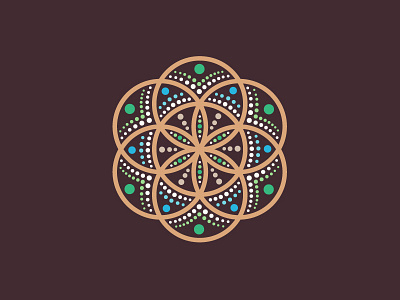 Beautiful Mandala With Colorful Dots Logo Design