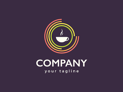 Target Coffee / Hot Drinks Bar Logo Design aroma attractive bar branding cafe clean coffee cup colorful colourful concentric circles cup of coffee for sale hot drinks lines logotype modern professional rainbow target visual identity