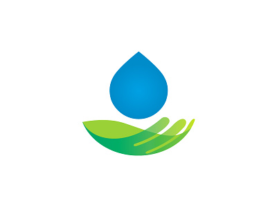 Water Protection Logo Design branding clean drops ecological green hand holding logo for sale logotype modern nature professional protecting protection purifying remediation restoration simple visual identity water