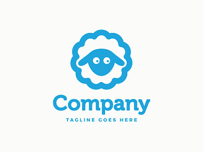 Cute Simple Sheep Logo Design