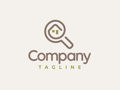 Tiny House / Real Estate Search Logo Design accommodation branding building clean logo for sale logotype looking for magnifying glass minimalist minimalistic house monoline portal real estate search searching simple small house symbol tiny house touristic visual identity