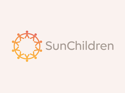 People Holding Hands Logo Design children circles collective collectivity community connected connection cooperating cooperation cooperative day care holding hands humans kids kindergarten logo logotype people sun sunshine