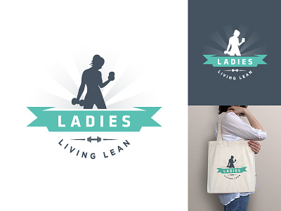 Ladies Living Lean / Fitness Logo Design badge branding brands diet dieting exercise fitness ladies lean leaning out leans lifting logo logotypes losing weight program programme weight loss women womens