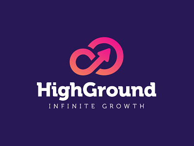 High Ground / Infinite Growth Logo Design arrow branding brands cloud corporate identity design growing high infinite growth infinity logo logos logotype symbol up upwards visual identity