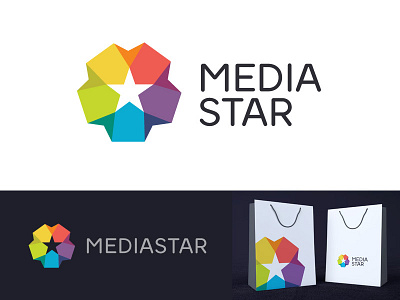 Star in Rainbow Circle Logo Design brand branding circle clean colorful colors colourful colours flower identity logo mandala media modern multimedia professional rainbow star stars wheel