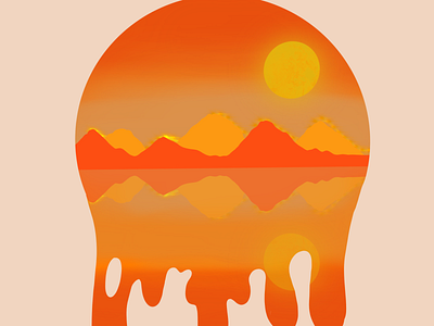 sunset orange procreate reflection shades sunset sunset and silhouette sunset illustration