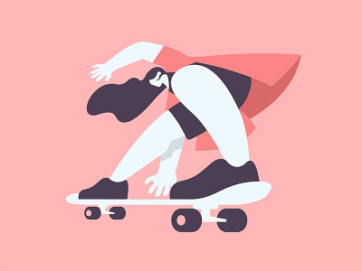 Skate girl draw drawing girl illustration illustrator skate skating urban vector wide wild woman