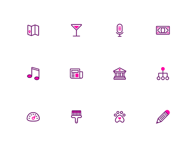 Splash: A duotone icon set (part 5) adobe branding duotone graphics icon icons pack iconset purple splash svg