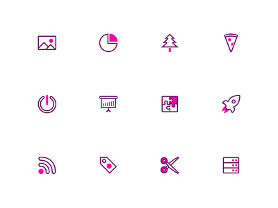 Splash: A duotone icon set (part 6) ai design graphic design iconpack iconset pink presentation svg vector