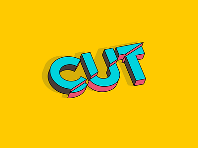 CUT design illustration logo typography vector