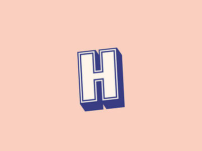H 3d art blue design home illustration illustrator italic lettering logo pink typography vector