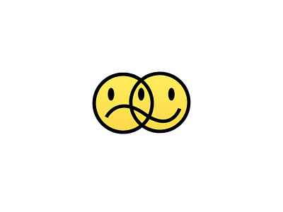 mixed feelings art cute design flat frown grumpy icon illustration logo minimal shirt simple smiley smiley face tattoo vector yellow