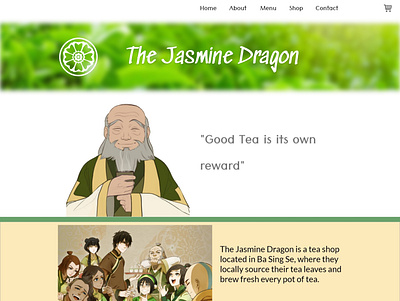 The Jasmine Dragon brand identity photoshop xd ui ux web design