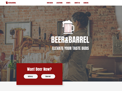 Beer&Barrel beer beer branding brand identity brewery brewing company design logo ux web design