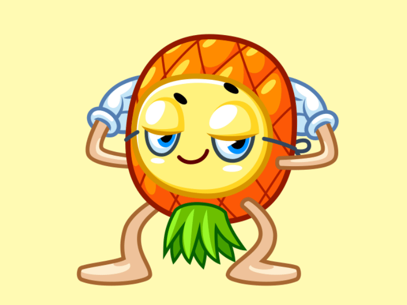Pineapple Abe animated animated gif animation art cartoon character character animation funny illustration pineapple stickers telegram