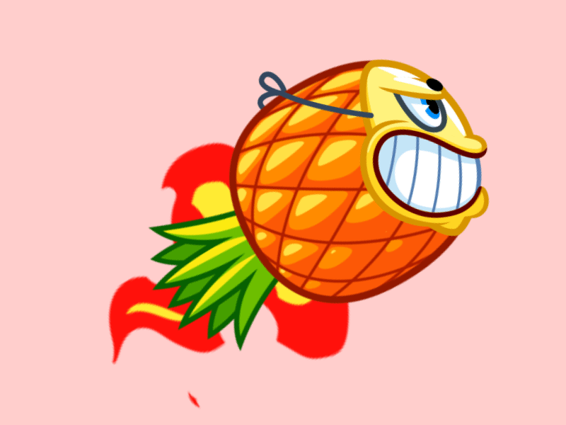 Pineapple Abe animated animated gif animation art cartoon character character animation funny illustration pineapple stickers telegram vector