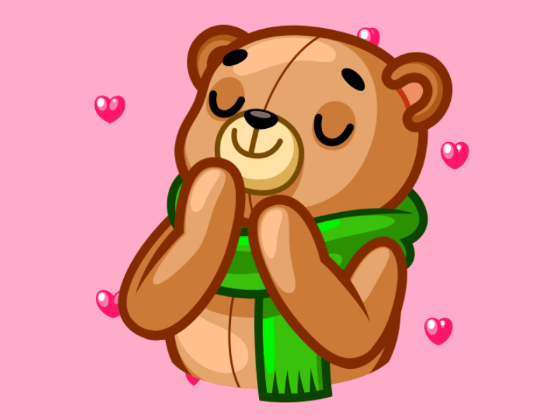 Teddy Bear animated animated gif animation bear cartoon character character animation funny illustration love stickers teddy telegram toy valentines day