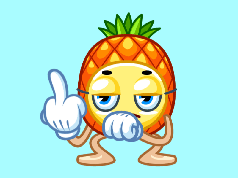 Pineapple Abe animated animated gif animation art cartoon character character animation funny illustration motion pineapple stickers telegram vector