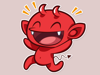 Davey the Devil art character devil doodle funny illustration stickers