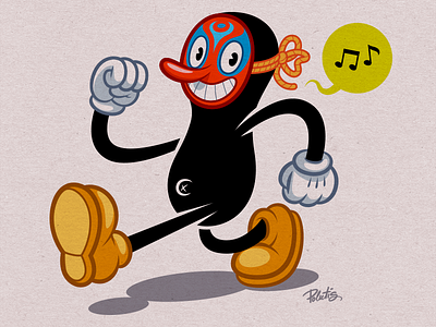 The Mask art cartoon character comic doodle funny illustration mask retro vector