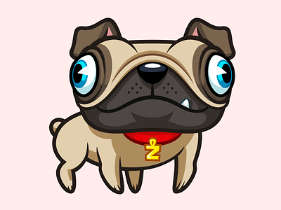 Spectacular Pug art cartoon character dog funny illustration pug vector