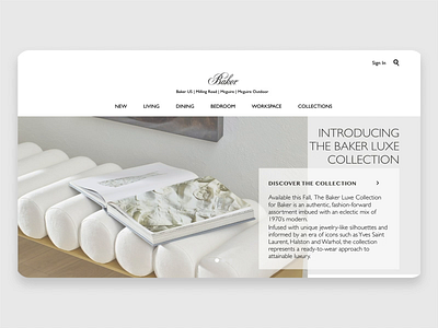 Website Redesign - Baker Furniture adobe photoshop adobe xd animation design furniture furniture website ui user experience user experience design user interface design userinterface ux