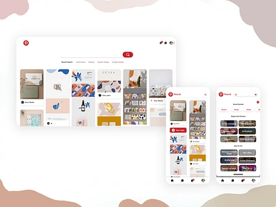 Redesign of the Pinterest adobe photoshop adobe xd adobexd app design pinterest productdesign redesign typography ui user experience user interface design visual design webdesign