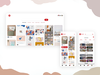 Redesign of the Pinterest adobe photoshop adobe xd adobexd app design pinterest productdesign redesign typography ui user experience user interface design visual design webdesign