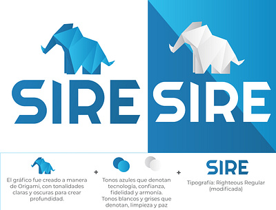 Logotipo Sire abstract blue branding design elefante elephant elephant logo gradient ilustration logo logotipo logotype technology ui vector