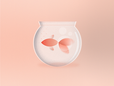 Lockdown: Goldfish with one wish 2d adobe illustrator design flat gradient grain graphic design illustration texture vector