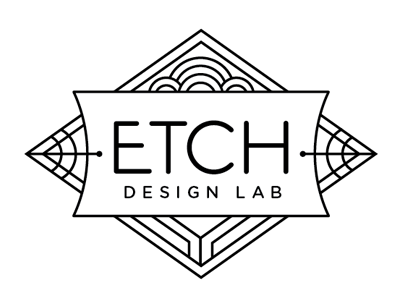 Etch Design Lab logo, contracted through Aeolidia