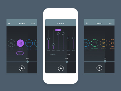 Scratch Track Custom Filter app clean filters icons ios minimal music recording simple sound ui ux