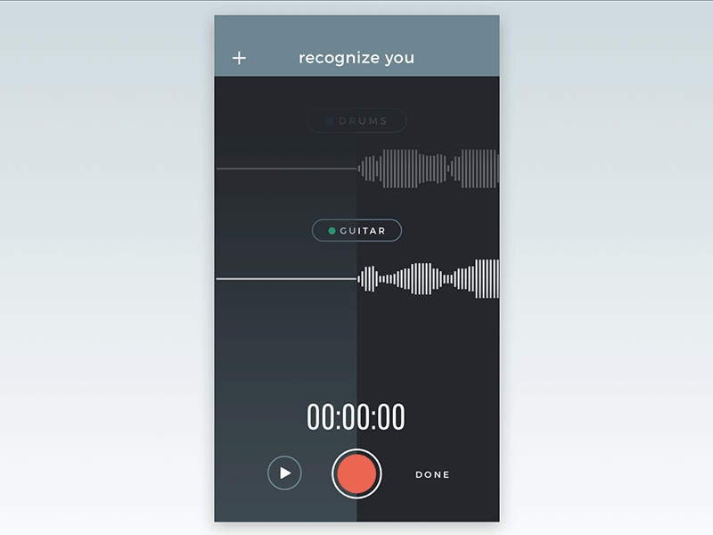 Scratch Track Multi Tracking animation ios minimal music product design recording tracking ui ux