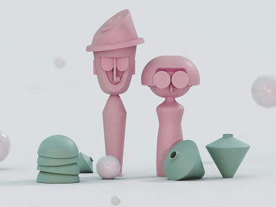 Minimalistic character clay modeling