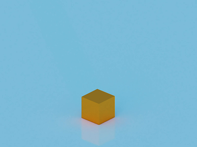 Cube in motion blender blender3d blue cube gold modeling