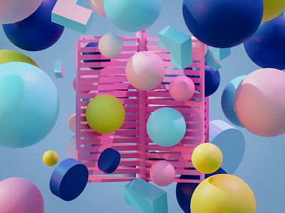 Magic 3d abstract blender minimal modeling