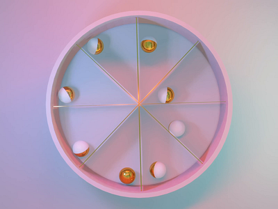 Soothing animation blender calm gold loop looping magic modeling spheres wheel