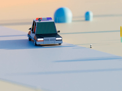 Dive 3d animation blender car cartoon loop lowpoly lowpoly3d modeling plants policecar road truck