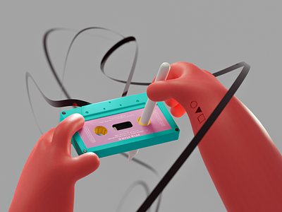 Rewind animation cassette cassette tape hand illustrations loop music rewind rewinding tape with hand tape