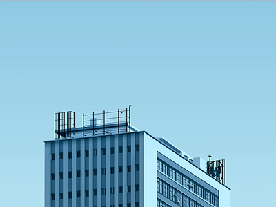 LIC Southern Zonal Office balaji blue building chennai illustration minimal pastal shadow shutter tall